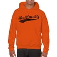 thumbnail image 5 of UGP Campus Apparel Baltimore Baseball Script - Hometown Pride, Pitcher Hoodie - Large - Orange, 5 of 6
