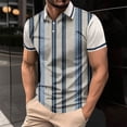 thumbnail image 2 of Puntoco Summer tops Men's Polo Shirt Short/Long Sleeve Casual Slim-fit Basic Designed Stripe Cotton Shirts Navy-D XL(XL), 2 of 5