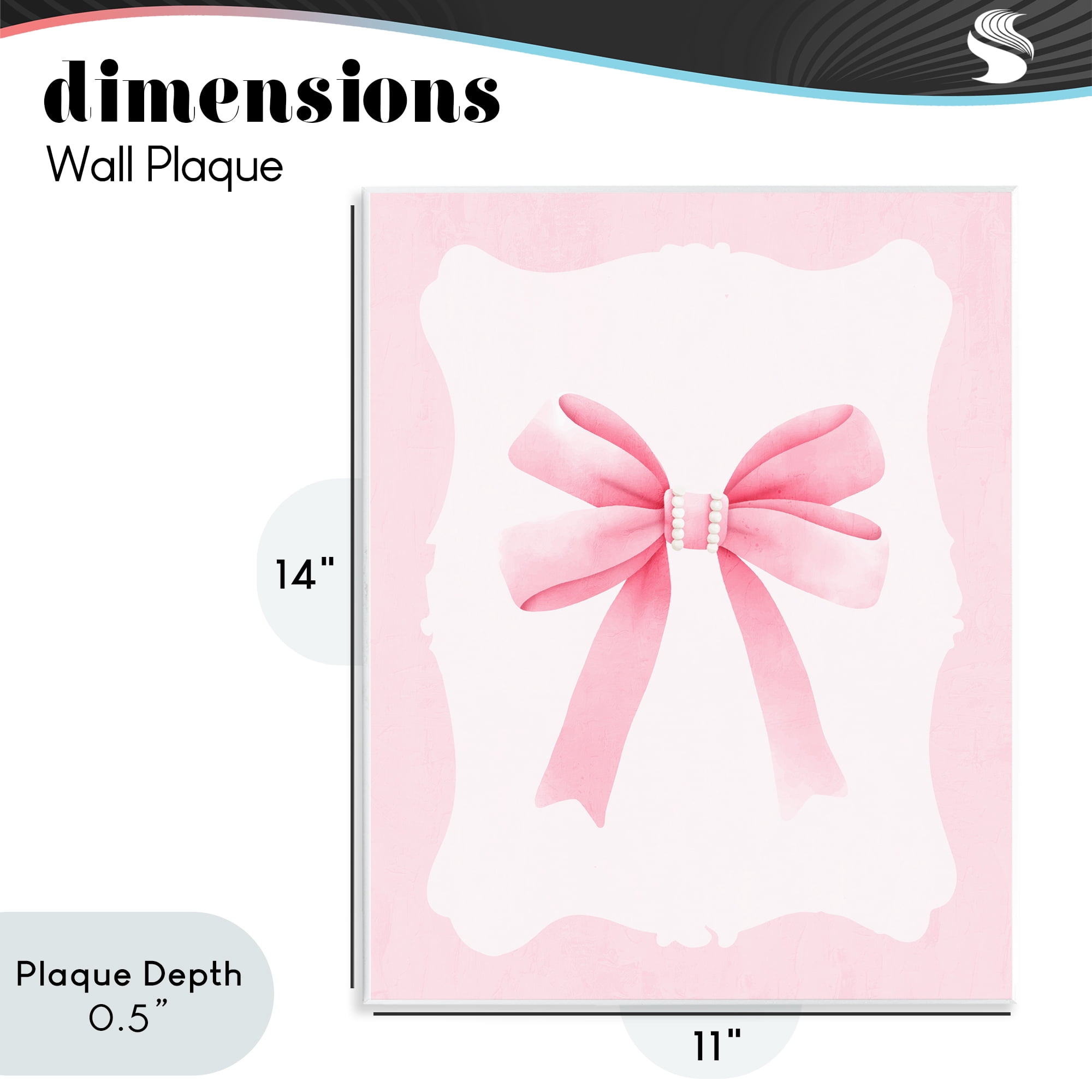 Stupell Industries Feminine Bow with Pearls Wall Plaque Art, design by Kim Allen