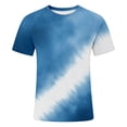thumbnail image 4 of Mens Shirt Tie Dye Print Short Sleeve Birdseye Mens Knit Tops,Blue,3XL, 4 of 4