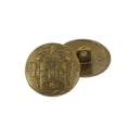 thumbnail image 2 of Mibo 6pcs Zinc Die Cast Shank Button - Ribbon with Crown Coat of Arms - 36L(22mm) - Antique Brass, 2 of 3