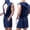 Dark Blue, variant on Mens Robes Sleeveless Hooded Bathrobe Open Front Deep V Neck Wrap Sleepwear Muscle Tank Style Loungewear with Adjustable Waist Belt Gym Boxing Apparel