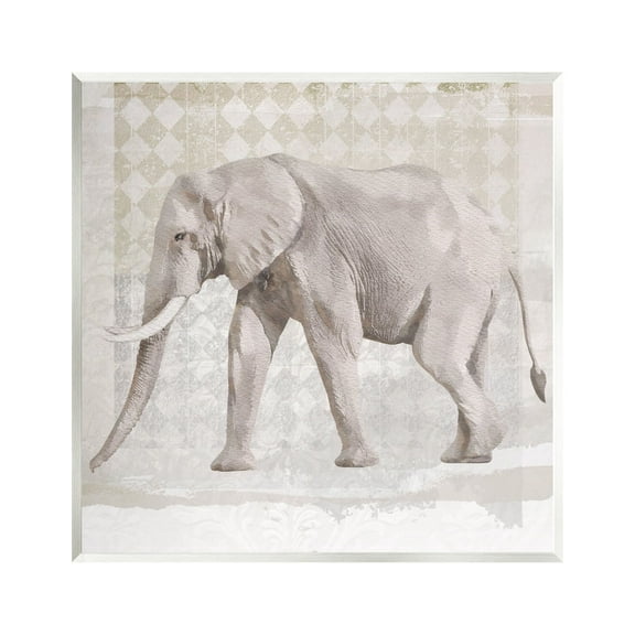 Stupell Muted Geometric Elephant Pattern Animals & Insects Painting Wall Plaque Unframed Art Print Wall Art
