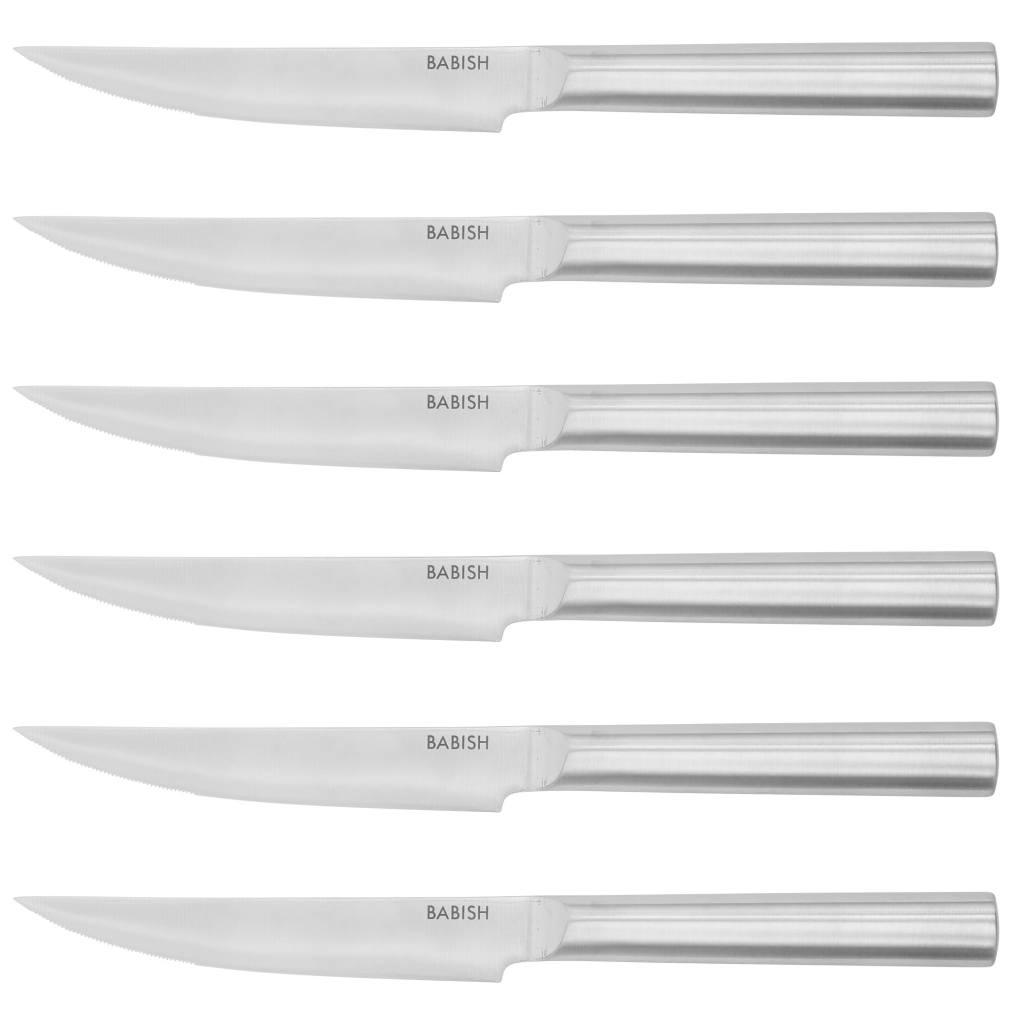 Babish High-Carbon 1.4116 German Steel 15 Piece Full Tang Forged Cutlery Kitchen Knife Block Set - Stainless Steel