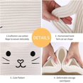 thumbnail image 6 of Cat Woven Cotton Rope Baskets, Baby Nursery Laundry Basket with Handle,White, 6 of 8