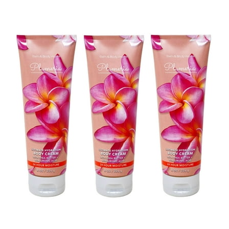 Bath and Body Works Plumeria 3 Piece Ultimate Hydration Body Cream Value Pack - 8 oz / 226 g each