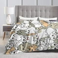 thumbnail image 5 of Cute Cat Blanket Flannel Fleece Soft Warm Throw Blankets Cozy Plush Lightweight Cat Lover Blanket for Bedroom Living Rooms Sofa Couch 40"x50"(07), 5 of 6