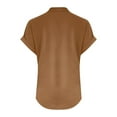 thumbnail image 6 of Short Sleeve Shirts for Women,Summer Button Tunic Tops V Neck Casual Shirt Solid Loose Fit Blouses 2026 Coffee S, 6 of 6