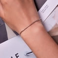 thumbnail image 4 of Brazalete de Cadena de Plata Qarigey para Mujer Ajustable Forma de Arroz, 4 of 6