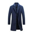 thumbnail image 6 of WTOBBY Men's Business Casual Wool Blend Trench Coat, Notched Collar Single-Breasted Overcoat with Pockets for Winter, Slim Fit and Versatile for Office and Events,Navy 2XL, 6 of 6