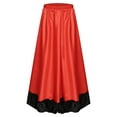 thumbnail image 3 of iiniim Kids Girls Ruffles Layers Long Skirt Spanish Flamenco Belly Dance Skirts Gypsy Folklorico A Red 180 Degree 9-10, 3 of 7