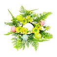 thumbnail image 2 of Adornos de guirnalda de anillo de velas Pilar de decoración de Pascua Corona de candelabros Corona artificial para la cocina Acción de Amarillo, 2 of 8