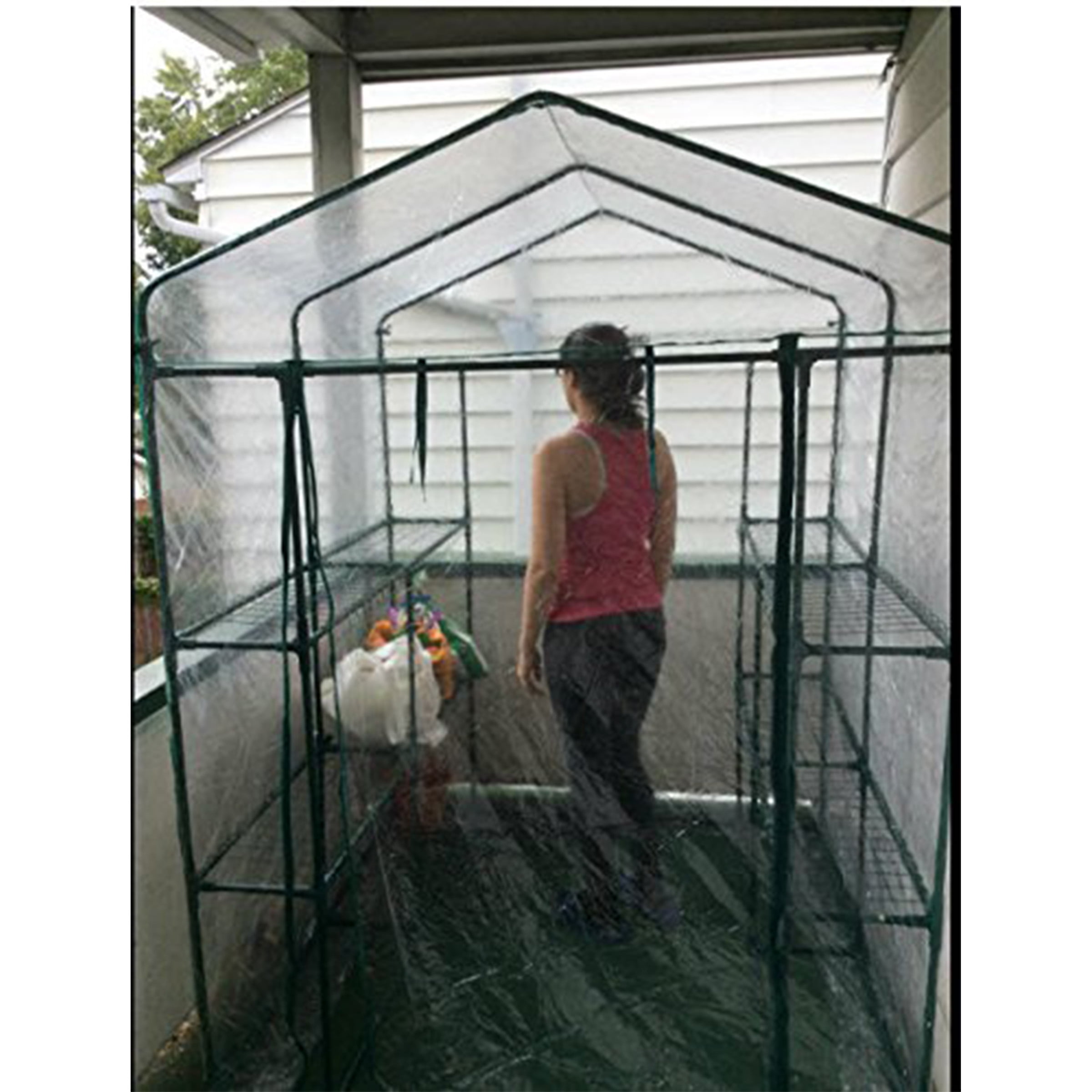 Home-Complete Walk in Greenhouse with 8 Sturdy Shelves and PVC Cover