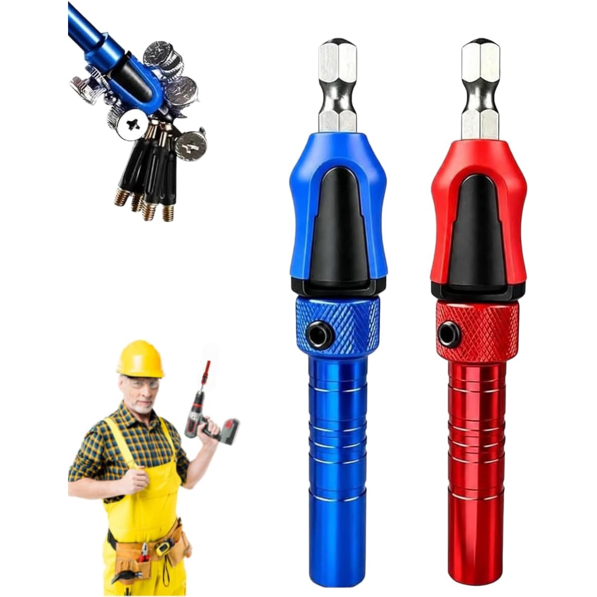 3-in-1 Magnetic Socket Bit Set - Adjustable Depth 1/4-Inch Hex Shank Quick-Change Adapter for Power Drills，Mix