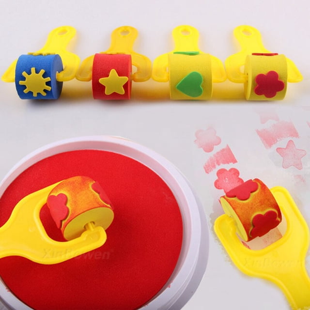 EVA Sponge Roller Paintbrush Paint Graffiti For Children Kids Drawing Kindergarten Art AN88 heqiyong toy