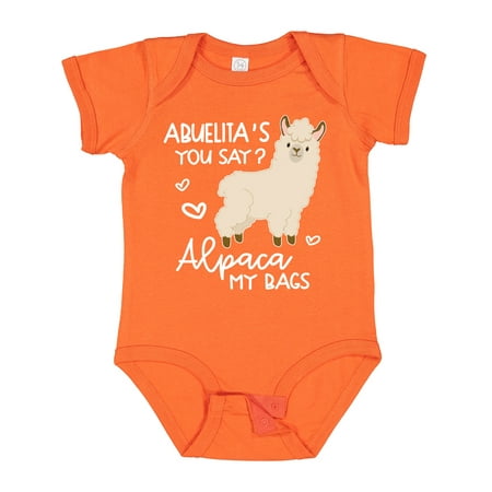 

Inktastic Abuelita s You Say Alpaca My Bags Gift Baby Boy or Baby Girl Bodysuit