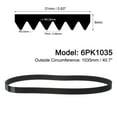 thumbnail image 2 of 6PK1035 V-Ribbed Belt 6 Ribs 1035mm Length x 21mm Width x 5mm Height, EPDM Micro V Serpentine Belt, 2 of 5