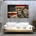 thumbnail image 6 of HFDF Vtage American US USA Flag Fighter Bomber Head Propeller Canvas Wall Art Prts Retro Warplanes Home Decor Pictures Poster Military Aircraft Patg Ready to Hang 24x20inch Framed, 6 of 6