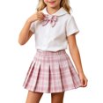 thumbnail image 2 of Amidoa Girls 2 Piece Outfits Summer Clothes T Shirt Cute Short Sleeves Casual Pants Kids Clothing Sets Pink Size 2T, 2 of 9