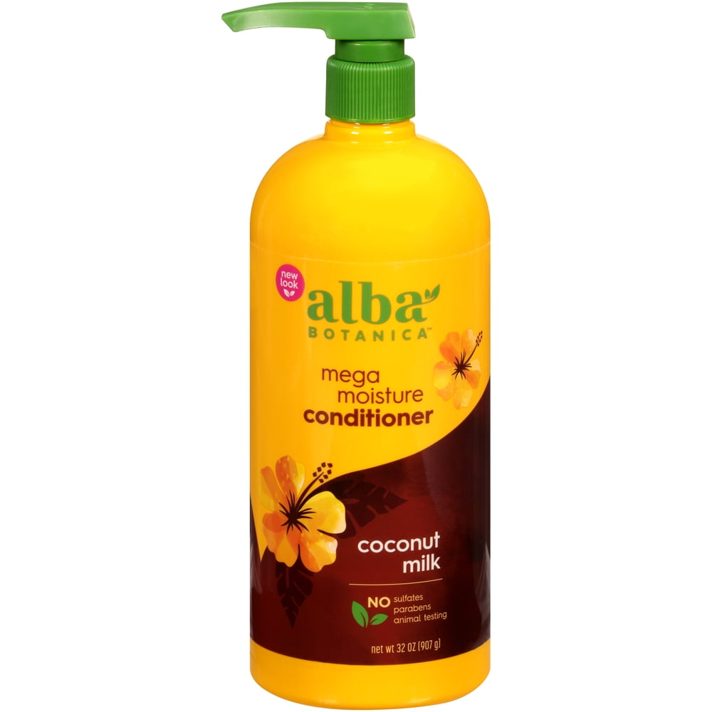 Alba Botanica Mega Moisture Conditioner, Coconut Milk, 32 oz Bottle