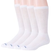 MediPEDS 8 Pair Diabetic Crew Socks with Non-Binding Top Shoe Size: 12-14 White