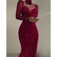 thumbnail image 1 of Party Dress Skinny Rhinestone Chain Pattern Cold Shoulder Dress Ladies Wedding Guest Dresses Elegant Fall Outfits Women_Gift Of G, 1 of 5