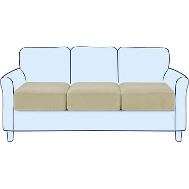 Stretch Cushion Covers Couch Cushion Slipcovers RV Seat Covers Chair Loveseat Sofa Cushion Protector Spandex Elastic Furniture Protector for Seat (3 Packs, Sand)
