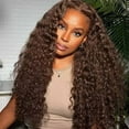 thumbnail image 4 of DOPI Women's Fashion Wig Brown Synthetic Hair Long Wigs Wave Curly Wig, 4 of 9