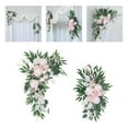 thumbnail image 3 of yuksok 2Pcs Silk Flower Swag Arch Hanging for Wedding Welcome Sign Decoration Pink Rose, 3 of 9