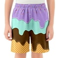 thumbnail image 4 of SUYOLL Children Boys Baseball Shorts with Ice Cream Print Elastic Waist Casual Athletic Shorts Party Outdoor Sports Summer Fall Casual Daily Wear, 4 of 4