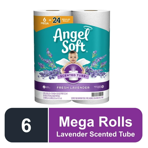 Angel Soft Toilet Paper, Fresh Lavender Scent, 6 Mega Rolls Walmart