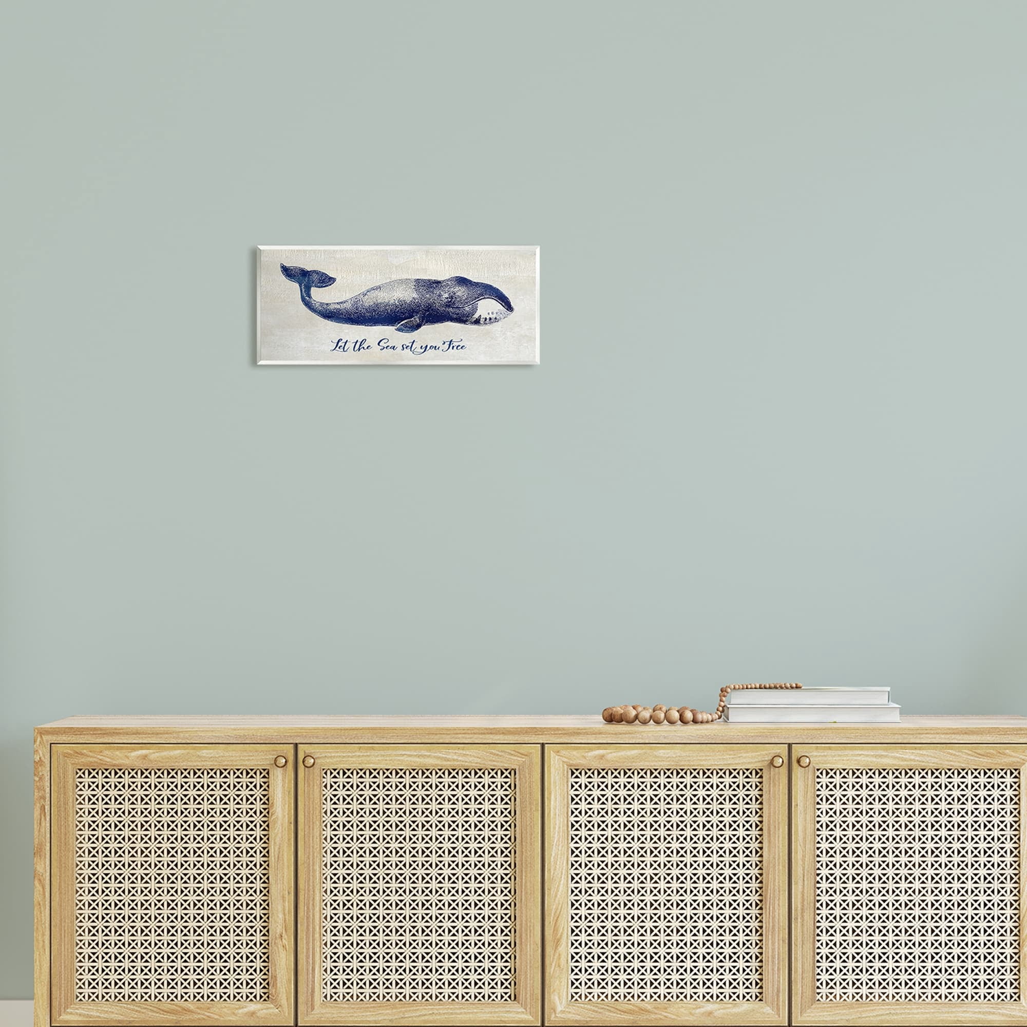 Stupell Industries Uplifting Nautical Sea Quote Detailed Whale Imagery Graphic Art Unframed Art Print Wall Art, Design by Susan Jill