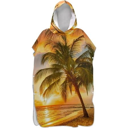 

Adult Surf Poncho Changing Robe with Hood and Pocket Quick-Drying Bathrobe Microfiber Towel Wetsuit for Bath Beach Outdoor