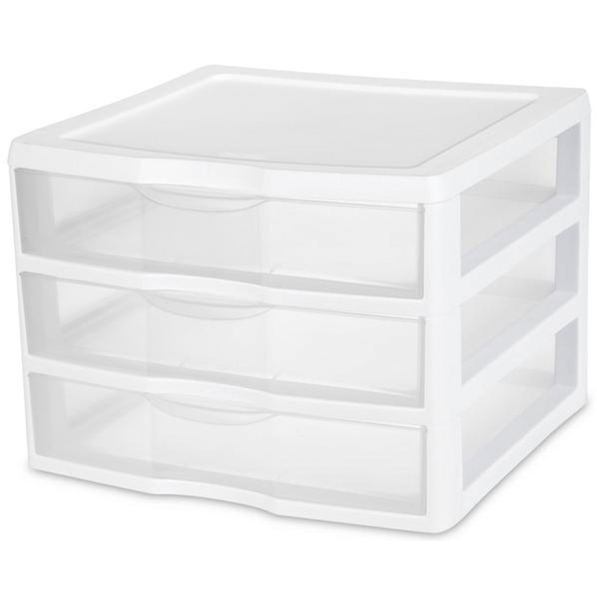 Sterilite Clear Plastic Stackable Small 3 Drawer Storage System, White, (6  Pack), 1 Piece - Kroger