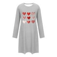 thumbnail image 4 of Taqqpue Valentines Nightgowns for Women Heart Printed Cotton Night Gown Long Sleeve Sleepshirts V Neck Night Shirt Soft Sleepwear, 4 of 6