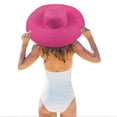 thumbnail image 2 of Hauaitttt Women Solid Color Large Brimmed Straw Hat Sun Floppy Disk Wide Brimmed Hat Beach Hat Sun Hat Wide Rim Hat Sailing Trucker Hat Large Visor Hats for Women Floppy Bags Beach for Women Mens, 2 of 3