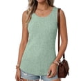 thumbnail image 2 of MOSHU 2 Pack Tank Tops for Women Crew Neck Sleeveless Tops Dressy Casual Loose Fit Summer Shirts, 2 of 9