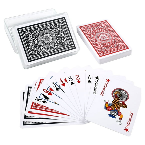 LotFancy 2 Decks Waterproof Plastic Playing Cards with Case