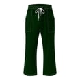 thumbnail image 4 of Feimerou Capri Pants for Women with Drawstring and Pockets Casual Summer Cropped Pants Straight Leg Elastic Waist Cotton Linen Pants, 4 of 7