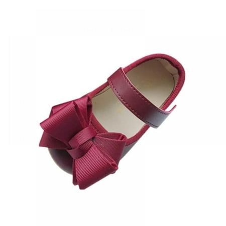 

Tradecan New Fashion Pure color Princess Girls Bow Spring Flat Single Shoes