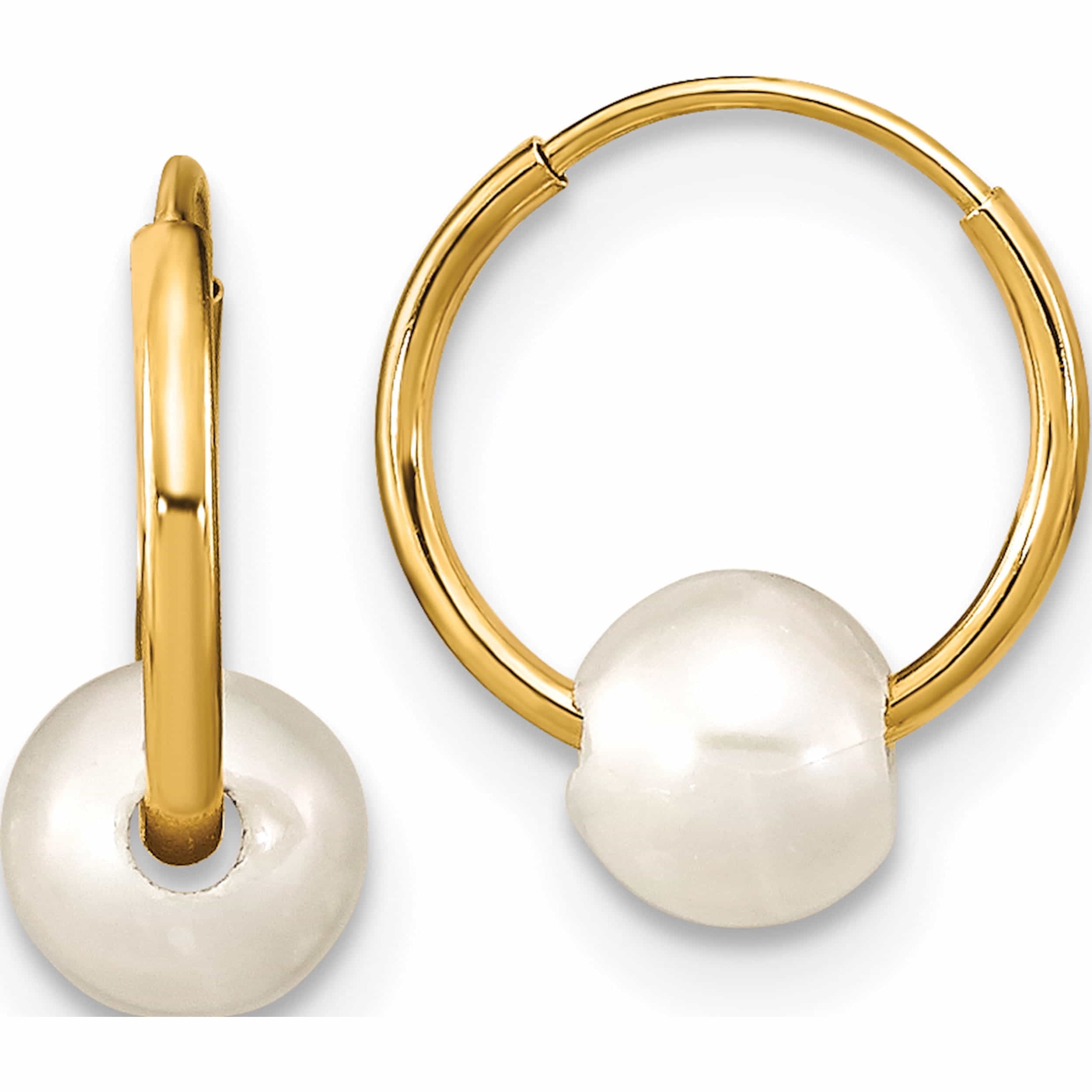 メーカー直売】 14k Yellow Gold Madi k 5-7mm Round White Cultured Pearl Hoop  Earringss その他レディースアクセサリー - www.oroagri.eu