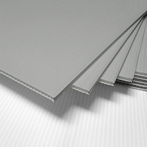 Sibe-R-Plastics Corrugated Plastic Sheets - 0.15" Thick, 18x24 Inch, Gray, 24-Pack For Signs
