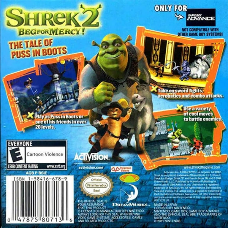 shrek 2 booster box (Renewed) : Video Games Youll tag along with the feline who looks sweet on the outside but can be a dangerous killer Shrek 2 Jumbo Plush Figure
