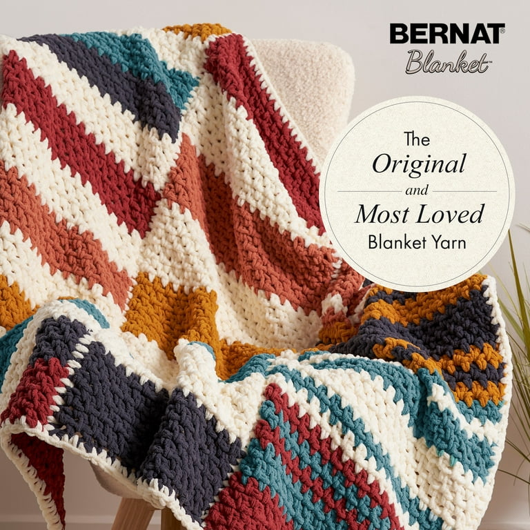 Bernat® Blanket™ #6 Super Bulky Polyester Yarn, Weathered Wood 10.5oz/300g,  220 Yards (4 Pack)
