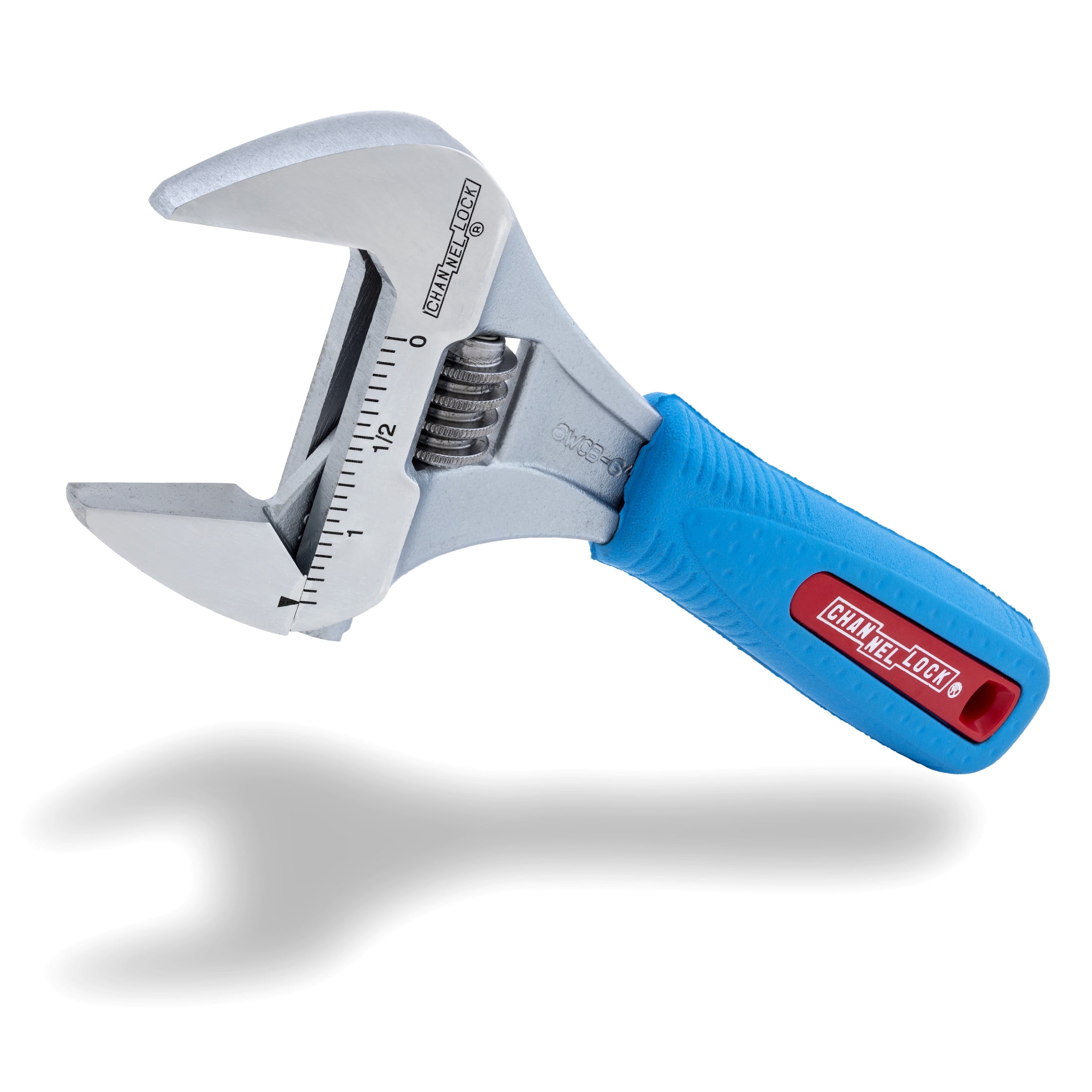 CHANNELLOCK 6-inch CODE BLUE WideAzz Adjustable Wrench, Precise 1.34-inch Wide Mouth Jaw Capacity (6WCB)