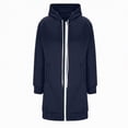 thumbnail image 4 of Towmus Women Full Zip Up Hoodie Plain Hoodies for Womens Casual Fleece Knee Length Tunic Sweatshirts Fall Winter Jackets Tops with Pockets, 4 of 9