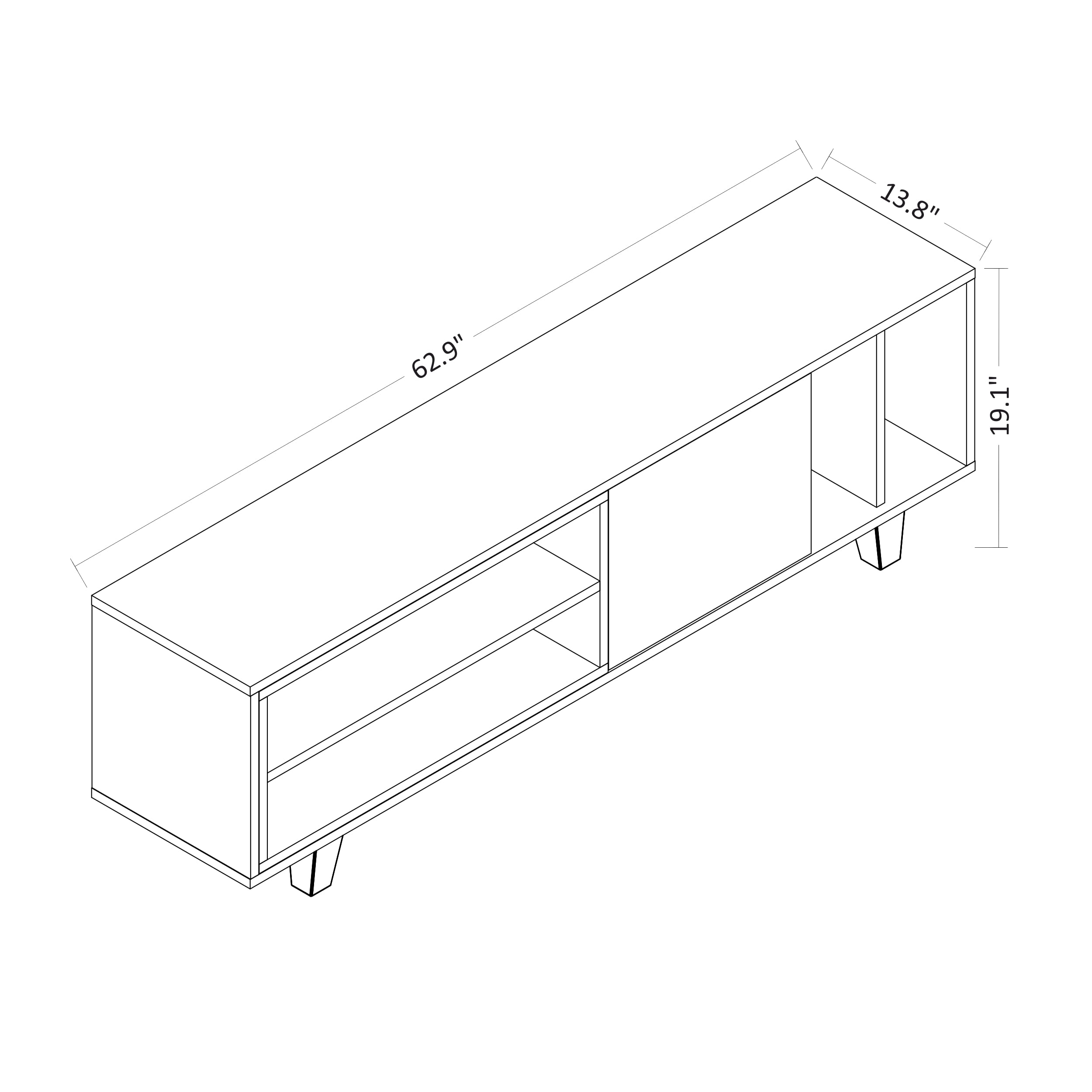 Ada Home Décor 2 Tier Rosmar TV Stand for TVs up to 63", Anthracite