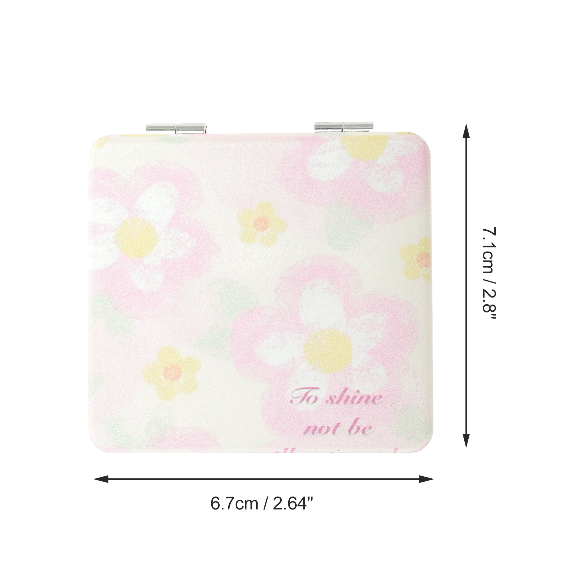 Unique Bargains Durable Square Shape Handheld Mirror for Travel Pink 1 Pc