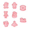 thumbnail image 1 of Juego de 8 cortadores de galletas de la serie navideña, moldes para galletas en relieve, regalo para niños, 1 of 5