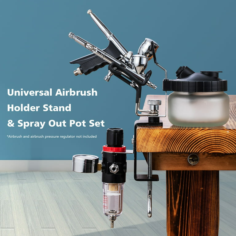 Carevas Universal Airbrush Holder Stand Airbrush Rack Tool Two-Brush Holder  Clamp-on Table Stand